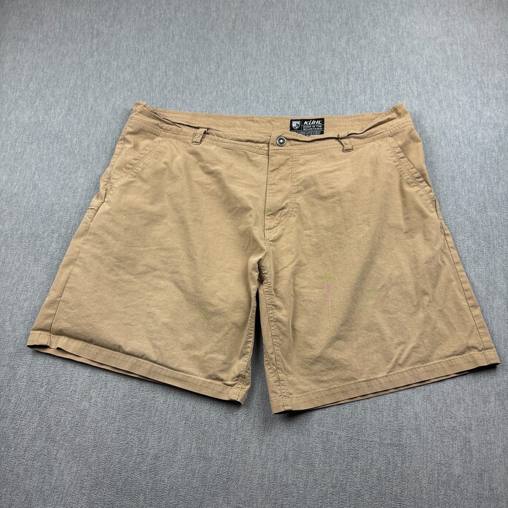 Kuhl Shorts Men 42 Brown Zip Pocket Lightweight Outdoor 9" Hiking Climbing Chino